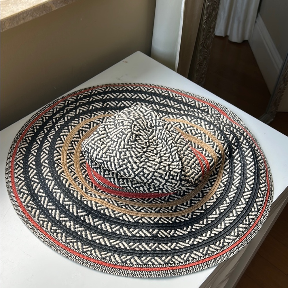 Aldo Stylish Black and brown Patterned Sun Hat